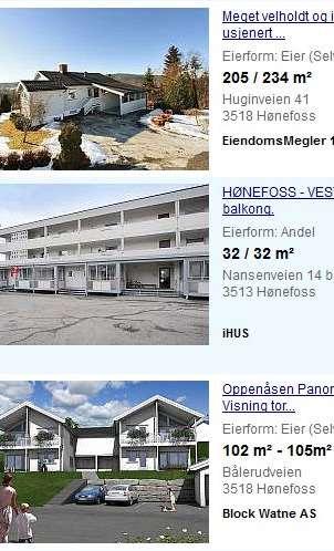 Eiendomsmeglere Boligannonser Adresse Eiendom Areal på eiendom