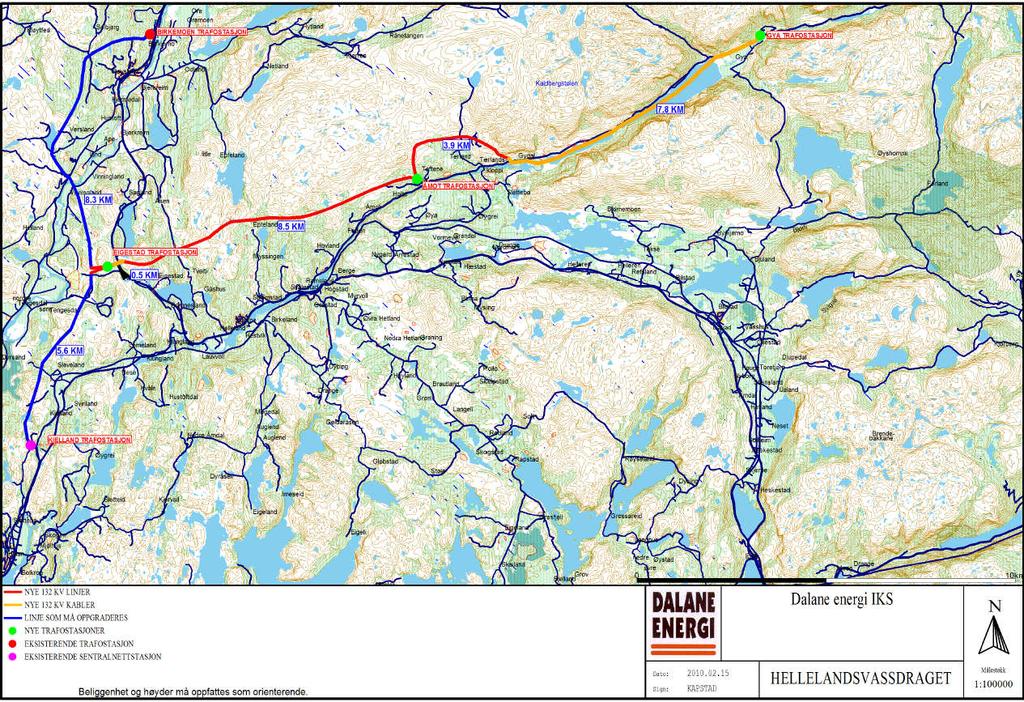 Det mest aktuelle alternativet pr. i dag er å tilknytte produksjonen fra kraftverkene via Kjelland trafostasjon. Dette gjøres ved å oppgradere ca.