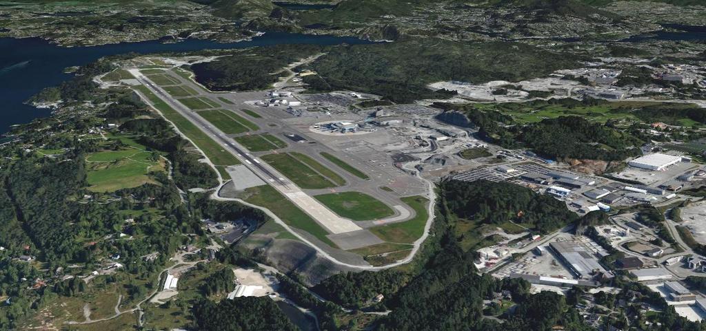 Figur 35: Flesland flyplass sett fra sørvest. Bilde hentet fra Google Earth.