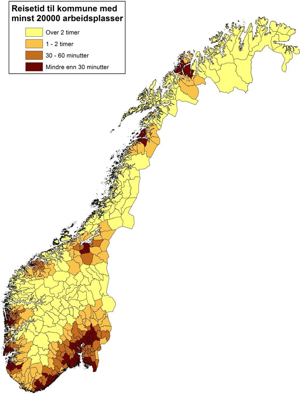 Samferdsel og regional utvikling Kilde: TØI rapport 1106/2010 Kart 1.