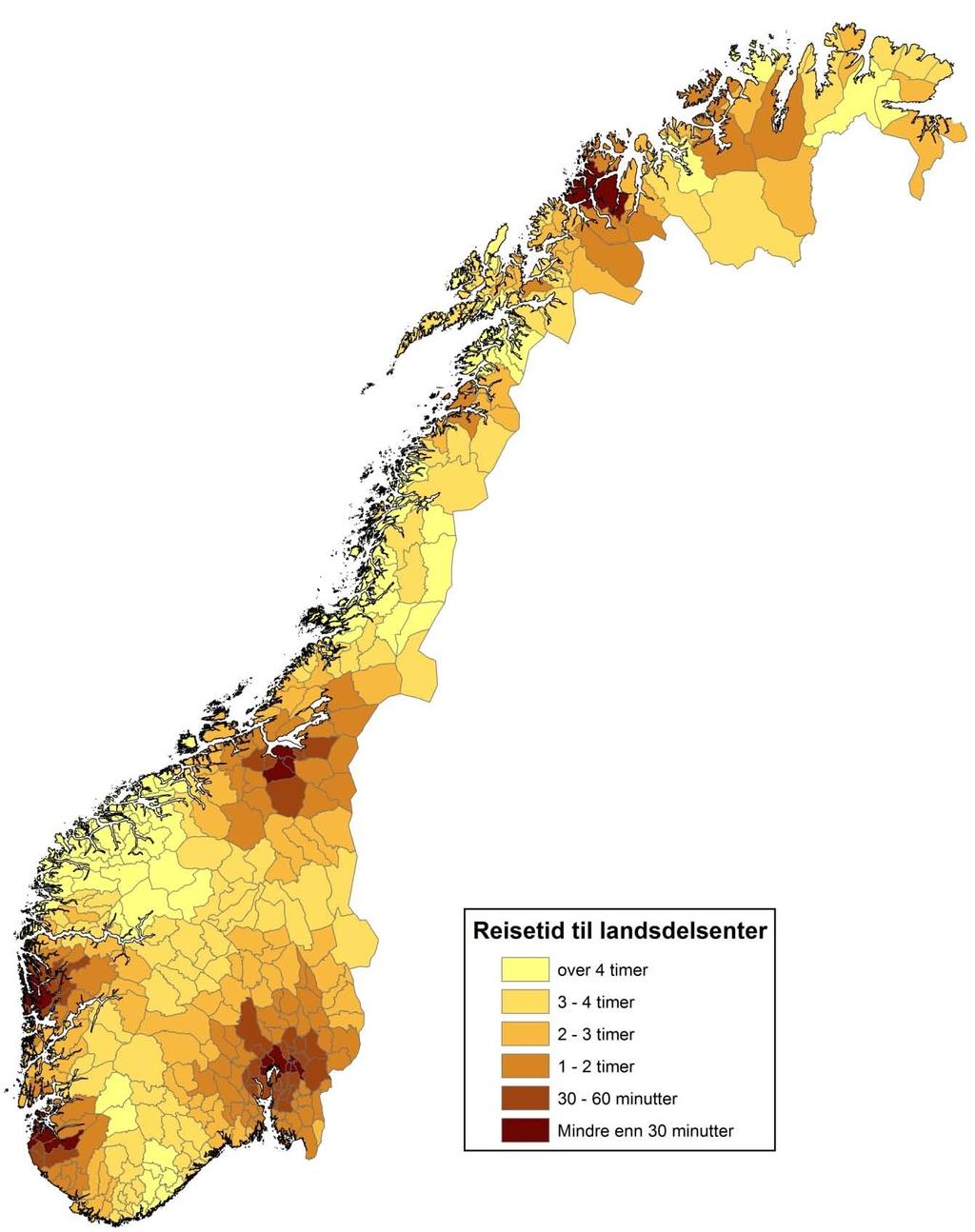 Kilde: TØI rapport 1106/2010 Kart 5.