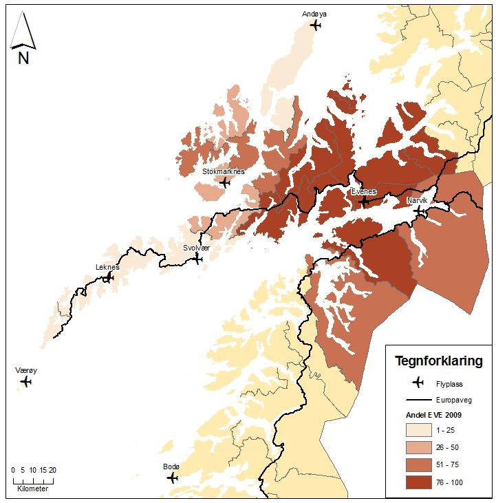 Harstad/Narvik lufthavn (Evenes) Evenes geografiske nedslagsfelt består av kommunene Evenes, Tjeldsund, Skånland, Harstad, Kvæfjord, Gratangen, Lødingen, Bjarkøy og Ibestad.