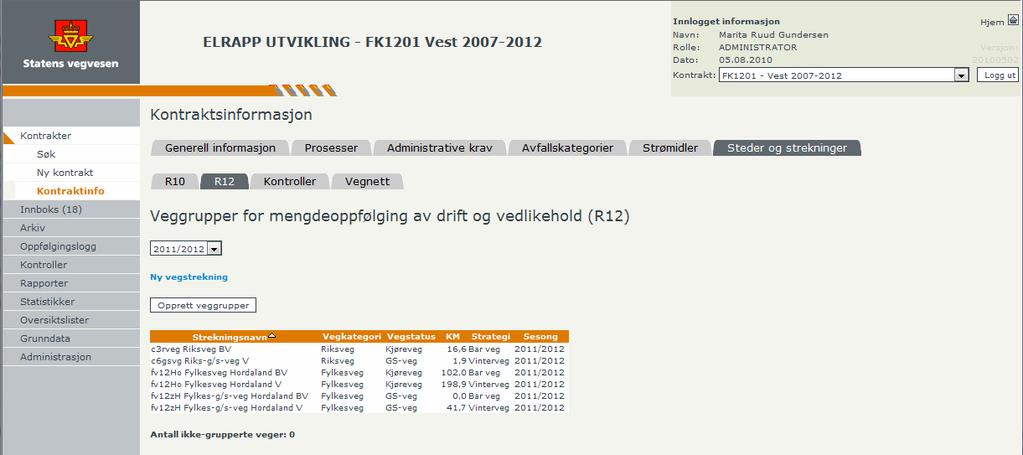 Et av kriteriene er eksempelvis at fylkesveger havner i egne grupper pr fylke i kontrakten hvis det finnes veger for flere fylker.