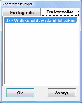 vegreferansen fra en kontroll