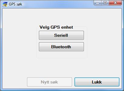 En blåtann GPS kjennetegnes ved at det ikke finnes noen ledning mellom enheten og kontrolløren sin PC (trådløs overføring av data) Kontrolløren velger Søk etter GPS enhet fra menyen og en