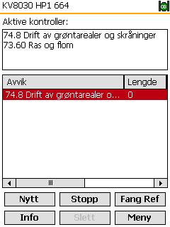 Håndbok i ELRAPP 94 8.4.6 Stopping av kjørende avvik Kjørende avvik merkes med rødt i avviklisten i hovedbildet. Disse avvikene må stoppes før de kan redigeres.