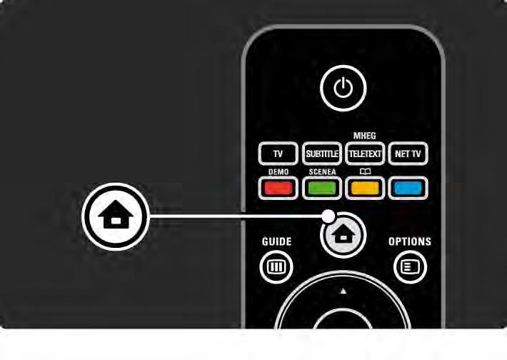 2.2.2 Hjemh Menyen Hjem viser aktivitetene som du kan gjøre med TVen. Trykk på h for å åpne menyen Hjem.