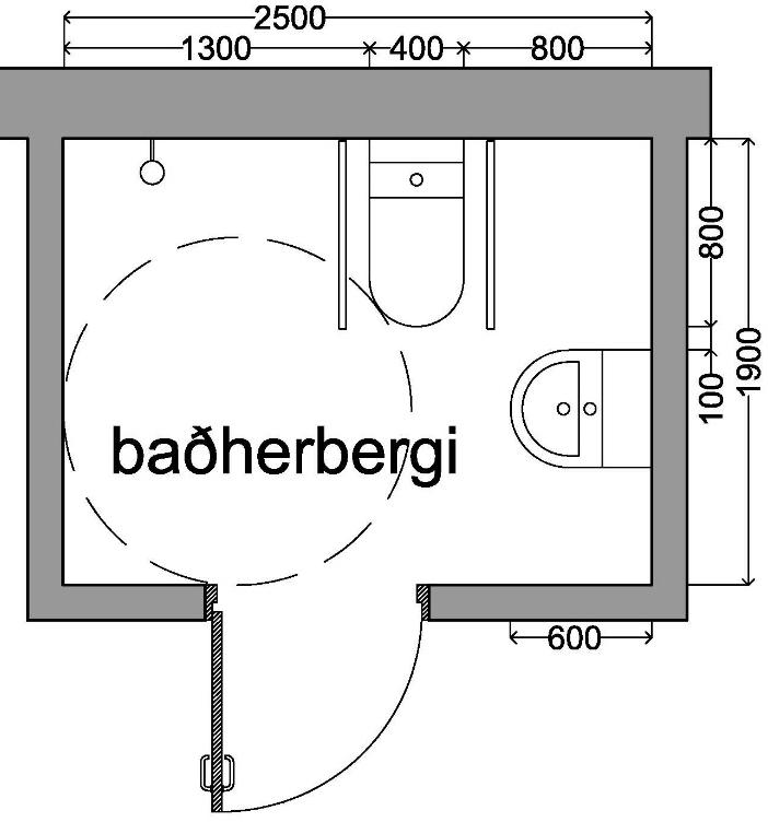 5 Í d lið 5. mgr. gr. segir: Baðherbergi skal uppfylla kröfur um aðgengi fyrir hreyfihamlaða. Snyrtingar frístundahúsa sem hönnuð eru á grundvelli algildrar hönnunar skulu uppfylla 6.8.3 gr.