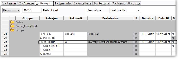 overstyre start og sluttdato på