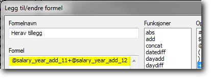 Denne har i motsetning til de andre årslønnstilleggskolonnene som viser verdier fra tabellen fått Formel i kolonnen Kilde.