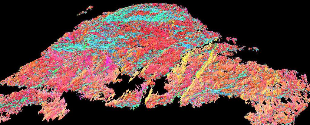 Ramneberget: strukturanalyse Coltop3D: orientering-spesifikk farging av BLS