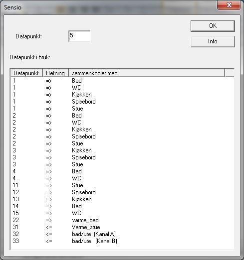 Sensiokontrolleren kan, ved bruk av Sensio xsetup programmet, kontrollere og kommunisere med følgende xcomfort-enheter: Dimmere av ulike typer Relèer/aktuatorer Temperatursensorer Romkontrollere