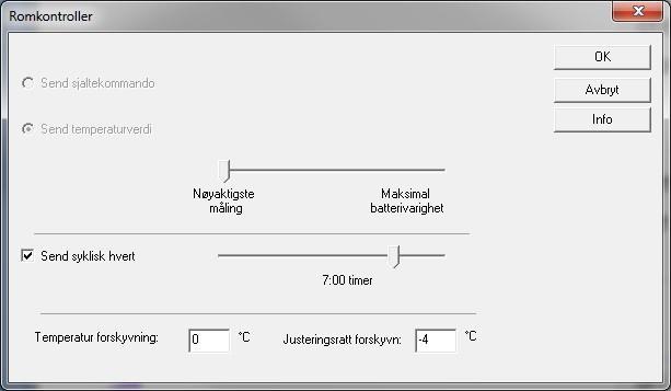 mellom å være på i 15 minutter og av de neste 45 minuttene. Når temperatursensoren begynner å rapportere igjen, vil varmeaktuatoren gå ut av sikkerhetsmodusen. MERK2!