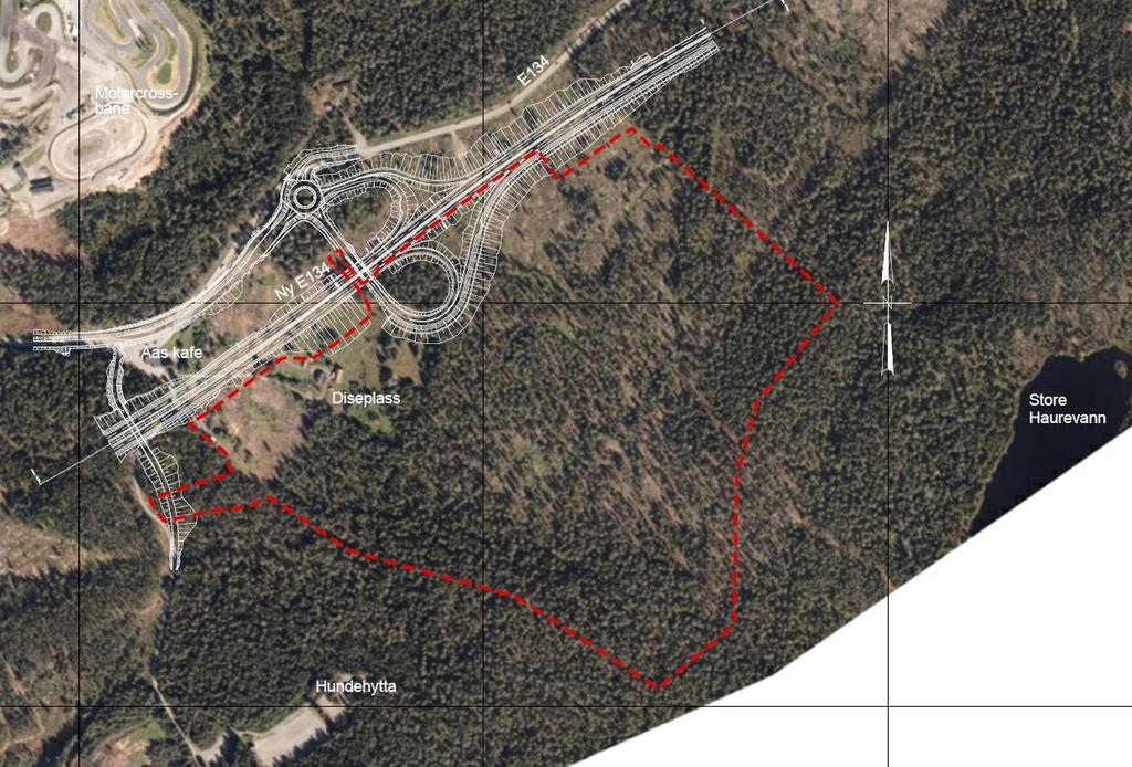 Dagens situasjon E134 Damåsen Saggrenda er for tiden under bygging. Situasjonen etter at E134 er ferdig utbygget vil danne grunnlag for beskrivelsen av dagens situasjon.