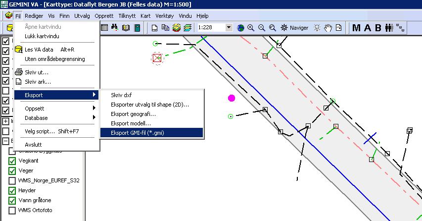 Demo av SOSI Ledning GML dataflyt Eksport fra Gemini VA til SOSI Ledning GML 1.