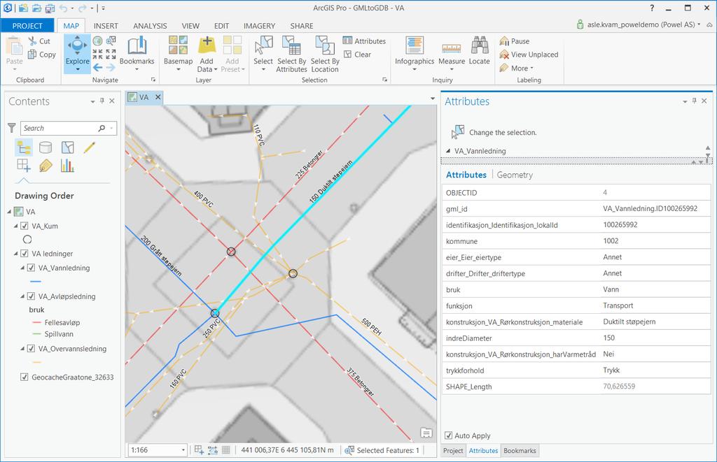 Demo av SOSI Ledning GML dataflyt Validering og import av GML