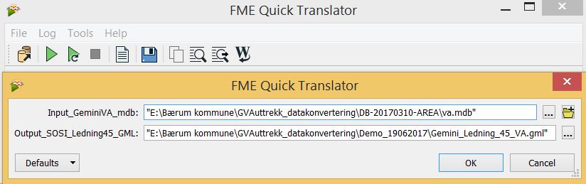 Demo av SOSI Ledning GML dataflyt Eksport av