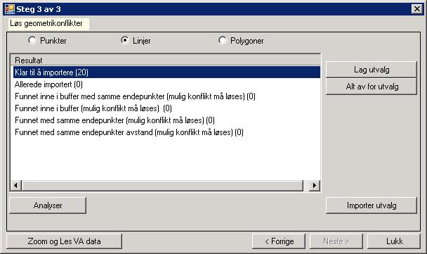 Demo av SOSI Ledning GML dataflyt Import av Bærum GML fil i Gemini VA database til Kristiansand kommune 2.