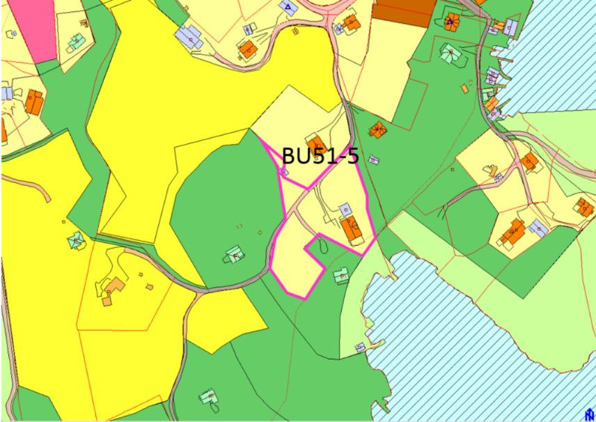 bustad. BU15-4, viser og til BU51-3, område A tilrådes i tråd med BU51-4. Område D tilrådes 50 % utbygging. Pkt 1.