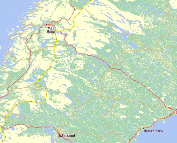 mellom Tärnaby og Hemavan. Denne mellomriksveien omtales som Krutfjellveien. Videre er det også mulig å kjøre fra Hattfjelldal via Skalmodal og videre sørøstover i Sverige.