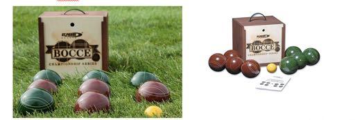 Utespill: Bocce Leiepris: kr 800,- Bocce (også kalt italiensk bowling), har større og tyngre kuler enn Boccia-spillet vi er kjent med her i Norge hvor kulene er av plast.