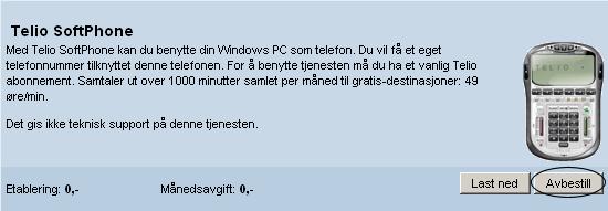 Installasjon på flere maskiner Det er fullt mulig å benytte Telio SoftPhone på mer enn én datamaskin hvis ønskelig. Dette gjøres ved å logge inn på Dine Sider, deretter Dine Tjenester.