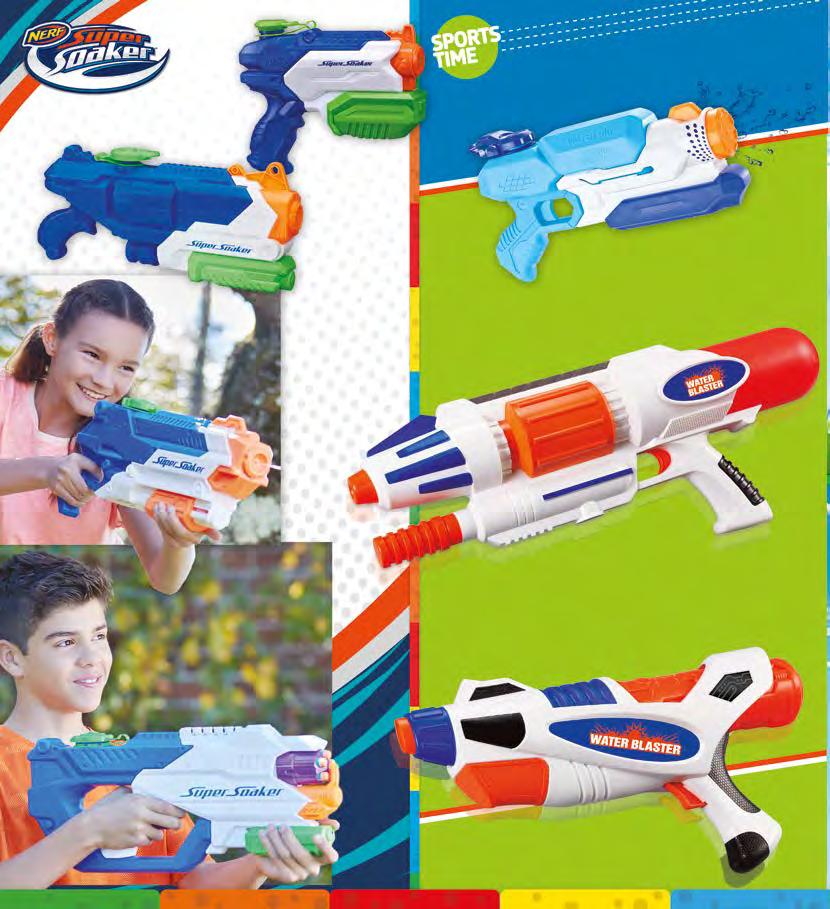 1 Supersoaker microburst Liten og effektiv vannpistol som skyter opptil 10m. Fra 6 år. RI-27000001 kommer i butikk ca. 30.