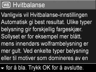 Hjelp til menyalternativene Hjelp... er det siste alternativet på alle undermenyene til Opptaksmeny.