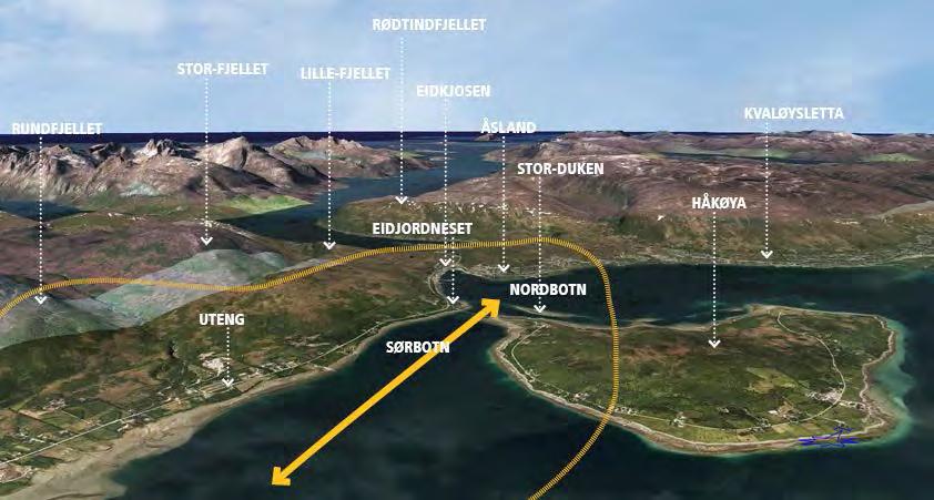 store landskapsrommet harmonerer godt med landskapets skala og er med på å understreke landskapsrommets rolige men inntrykksfulle former Skalaen på Sandnessundet med omkringliggende fjell og