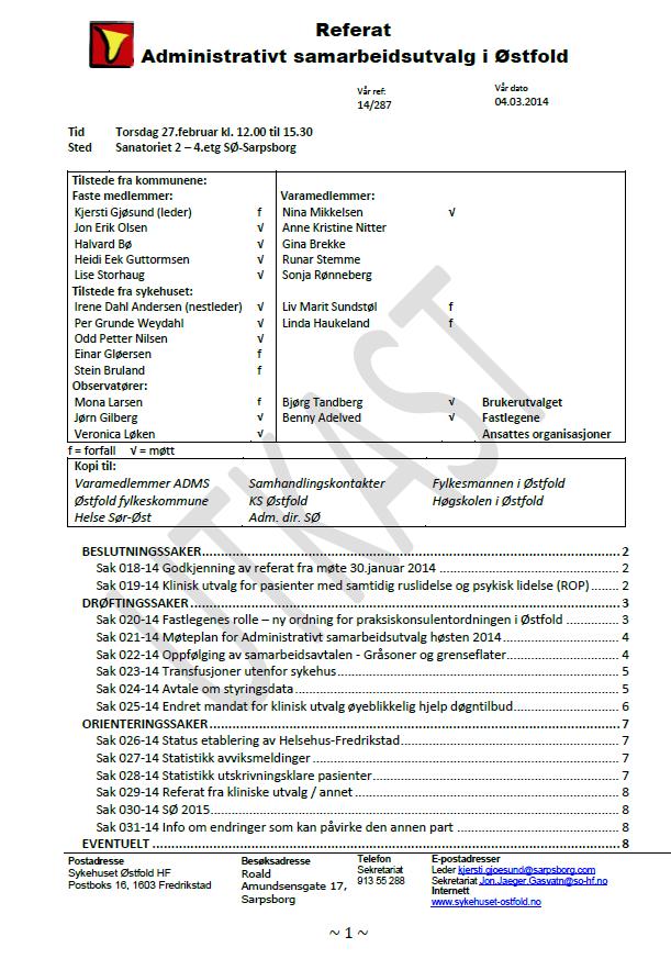 VEDLEGG Vedlegg sak 032-14