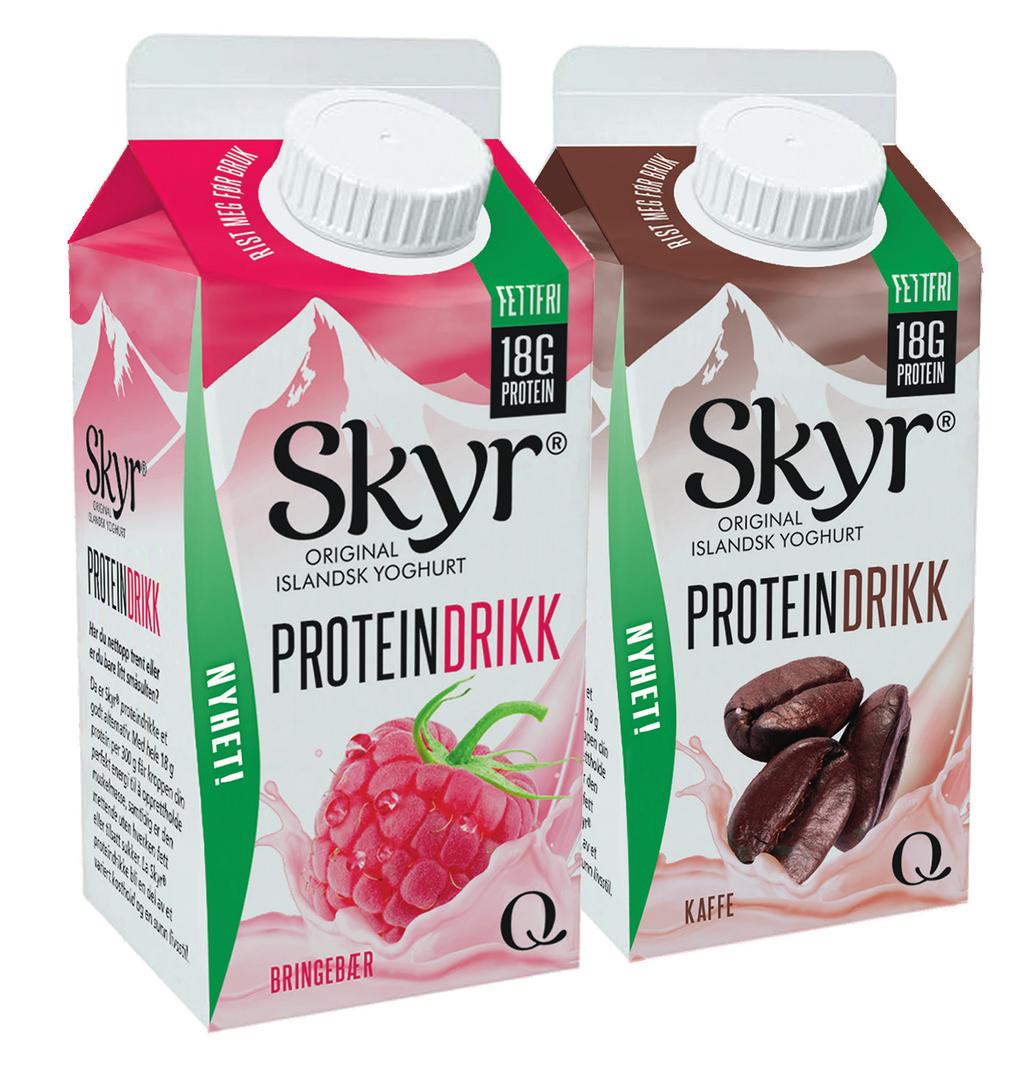 Skyr Proteindrikk er mer mettende enn annen drikkeyoghurt og spesielt gunstig i en aktiv hverdag for riktig påfyll i løpet av dagen.