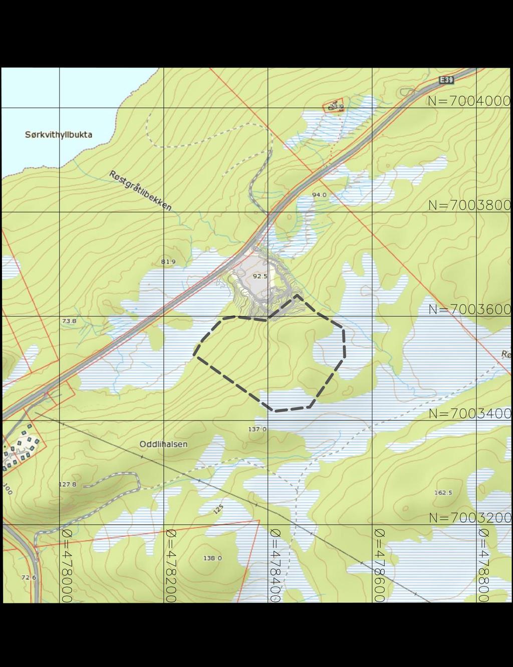 3.1.1. Oversiktskart regulert uttaksgrense (formålsgrense for uttak) Målestokk