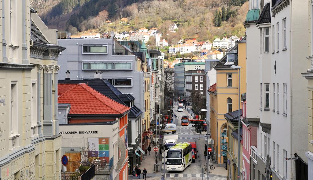 ANBEFALING: BERGENSK BYSKIKK Olav Kyrres gate, Bergen Bergensk byskikk er en arealøkonomisk gåby med høyt prioriterte byrom for felleskapet, og er godt egnet for utvikling av byen etter vår tids