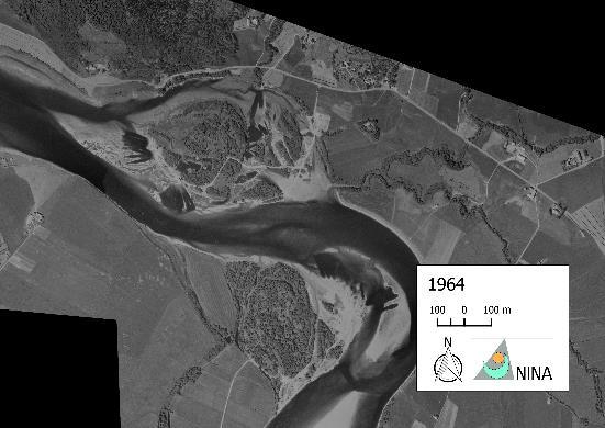 Merk også etableringen av hytter innerst i meanderbukta i den nedre delen av bildet. Kilde: http://www.norgeibilder.no/ 3.