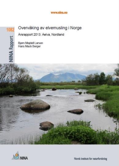 Overvåking av elvemusling Margaritifera margaritifera i Norge. Årsrapport 2002. - NINA Oppdragsmelding 824: 57 pp. Larsen, B.M. (red.) 2005.