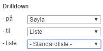 DrillDown til Liste Denne tar deg til en interaktiv liste som er designet i Delta.