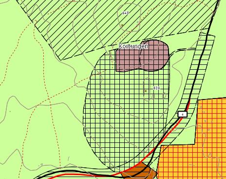 Utvidelsen av Kortungen massetak strekker seg ut over det området som er avsatt i gjeldende kommuneplan, men i forslag til ny arealdel, som var på høring i perioden fram til 01.08.