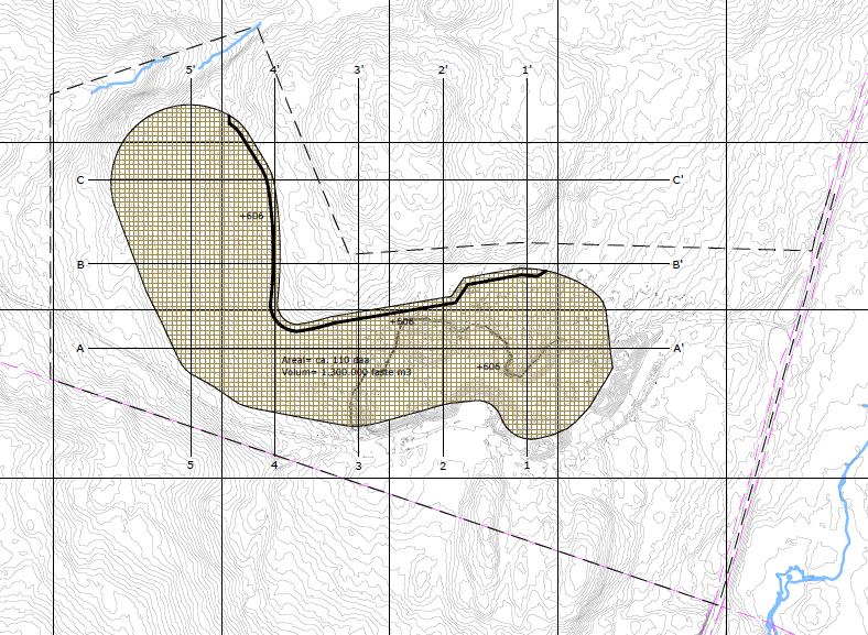 50 daa og det som nå foreslås regulert til steinbrudd/masseuttak dekker et areal på tilsammen 110 daa, inkludert eksisterende uttak.