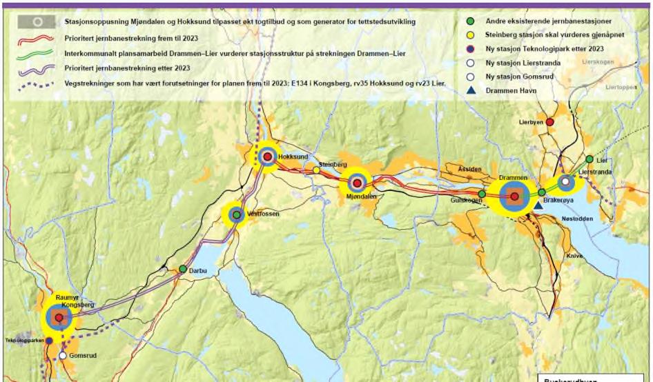 96 av 108 12 DRØFTING OG ANBEFALING 12.1 Generelle betraktninger Det er behov for å øke jernbanens kapasitet på strekningen mellom Drammen og på Sørlandsbanen.
