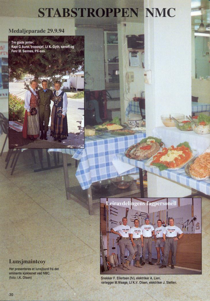 NMC Medaljeparade 29.9.94 Lunsjmaintcoy Her presenteres et lunsjbord eminente kjøkkenet ved NMC. (foto: I.K.