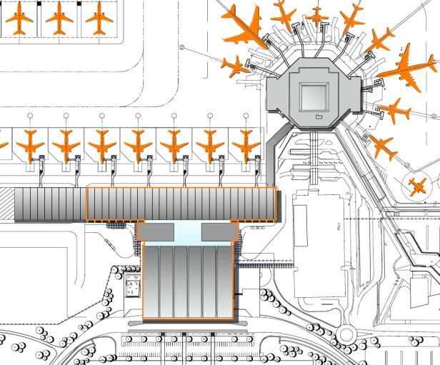 Illustrasjon, byggetrinn 2: 8,5 MPPA Illustrasjon, byggetrinn 3: 10 MPPA Et fjerde utbyggingstrinn kan være å rive eksisterende terminal og parkeringshus og forlenge piren nordover.