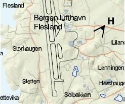 H) Ståsted Flyplassvegen vest Dagens situasjon: Lilandshaugen sentralt i bildet og nordre del av Lilandshaugen som strekker seg inn mot Flyplassvegen, danner en god visuell skjerm mot