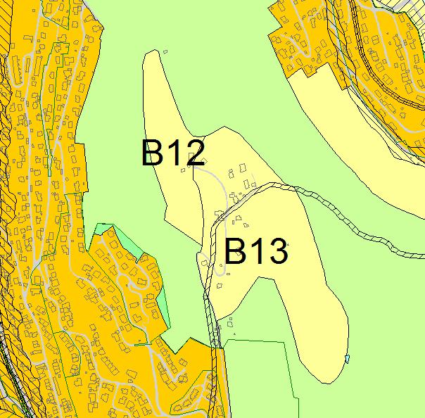 B12 og B13 Åsheim Arna Gnr 285 Bnr 1, 2, 4, 8, 9, 11, 12, 13, 14, 16, 17, 18, 19, 20, 21, 22, 23, 24, 25, 26, 27, 28, 29, 30, 31, 32, 33, 34, 35, 36, 37, 38, 41, 541 1:6000 Kort beskrivelse Område