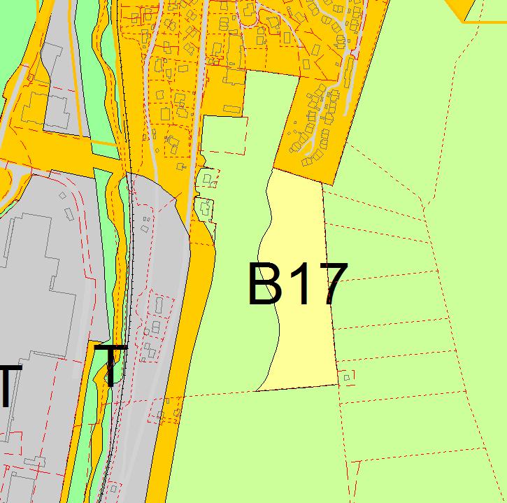 B17 Arna Gnr 289 bnr 3 1:4000 Kort beskrivelse Område B17 er på 28 daa og inneholder ingen bygninger. Boligområdet er ikke i tråd med kommunens fortettingsstrategi.