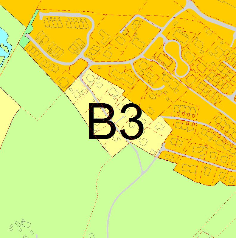 B3 Åsane Gnr 175 Bnr 4, 19, 47, 49, 52, 68, 70, 74, 78, 79, 108, 132, 159, 166, 188, 316, 324 1:2000 Kort beskrivelse Område B3 er på om lag 15 daa og inneholder 8 eneboliger, 1 2-mannsbolig, og 1