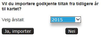 Dersom du ikke har tidligere søknader eller ikke ønsker å importere, får du opp boksen der du kan legge til eiendommer. Dette er eiendommene du skal tegne tiltak på.