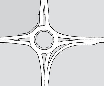 Figur 7 Planskilt kryss. Det er planlagt rundkøyring på E39 for alternativa der E39 kjem ut ved Kronborg. Det vil då bli plassert ei rundkøyring om lag der det er rundkøyring i dag.