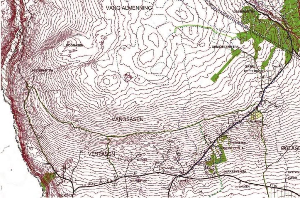 8 Utsnitt fra Temakart for grønnstruktur Hamar by og vangsbygda Kommuneplanens arealdel 2005-2016. 2.8 Landbruksinteresser Tiltaket med uttaksområdet ligger i utmark, skogsområde.