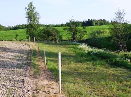 Grasdekt buffersoner og ugødsla randsoner er barrierer som er med på å redusere vinddrift av gjødsel ned til bekk eller innsjø, eller de kan være