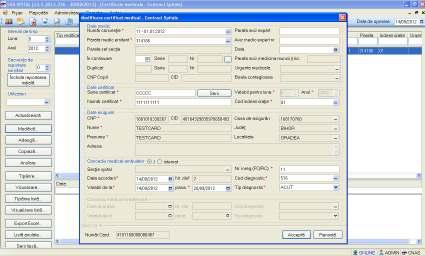 Utilizatorul modifica datele certificatului medical si apasa butonul Accepta pentru salvarea modificarilor. Figura 5.